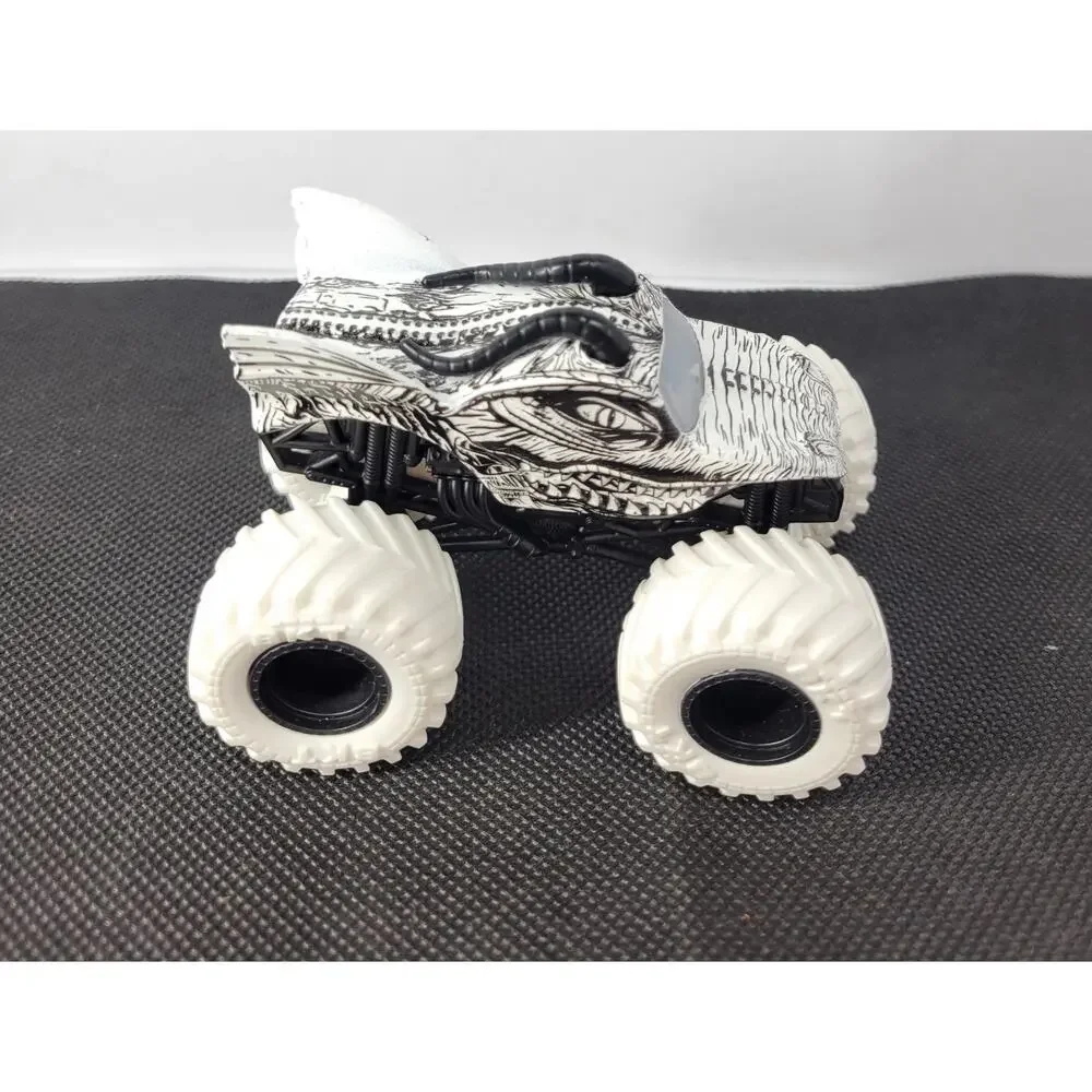 Monster Jam Dragon Loose Truck HTF 1/64 Diecast White Black Wheels Contrast